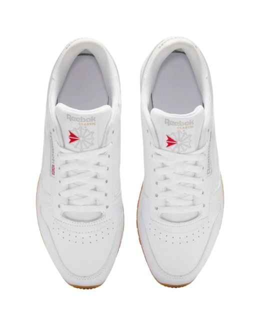 Reebok White Classic Leather Sneakers for men