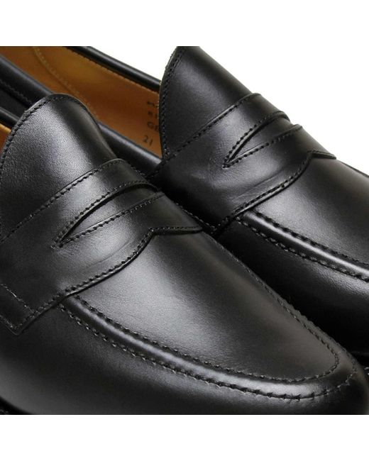 Sanders Black Aldwych Penny Loafers for men