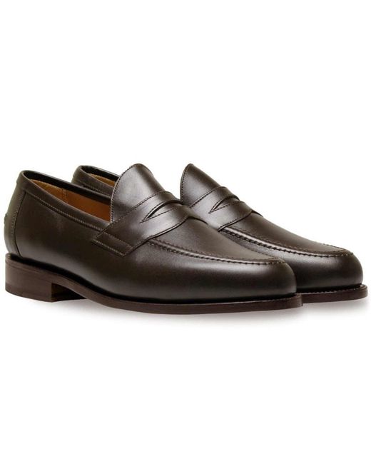 Sanders Black Aldwych Penny Loafers for men