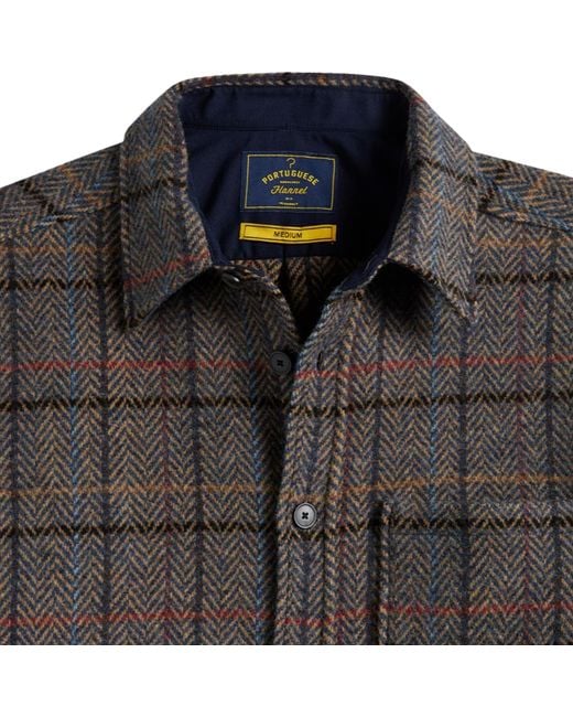 Portuguese Flannel Gray Type Overshirt for men