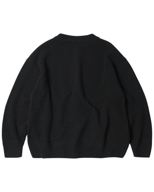 FRIZMWORKS Black Heavy Wool Round Cardigan for men