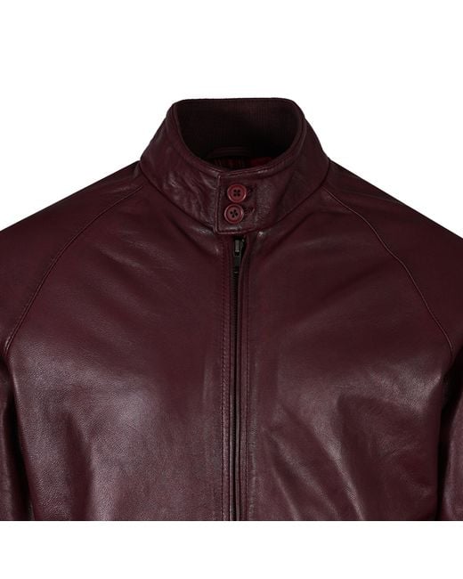 real hoxton Purple Harington Leather Jacket for men