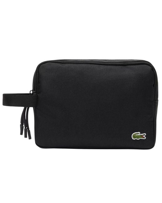 Lacoste Black Neocroc Vanity Bag for men
