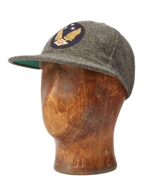 RRL Gray Logo Wool-Blend Felt Ball Cap for men