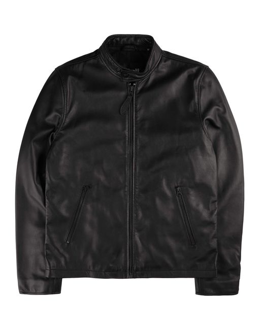 Schott Nyc Black Leather Biker Jacket for men