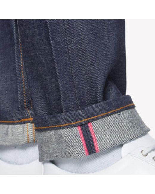 Naked & Famous Blue Weird Guy Dirty Fade Denim Jeans for men