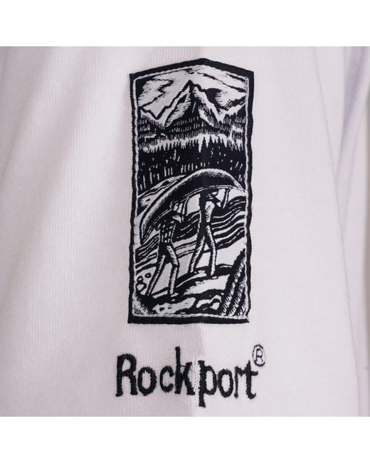 Rockport Archive White Highland Front Logo Washed Crew Neck T-Shirt for men
