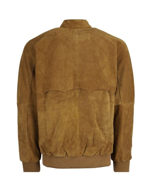 real hoxton Brown Suede Harrington Jacket for men