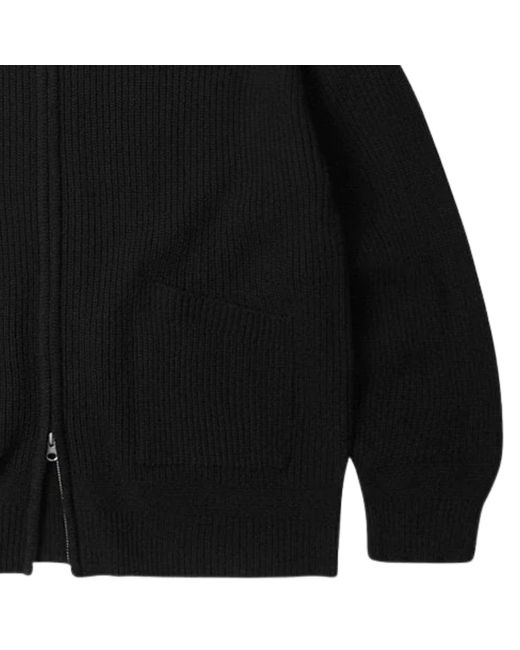 FRIZMWORKS Black Wool Deck Zip Up Cardigan for men