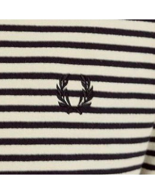 Fred Perry Gray Fine Stripe Heavyweight T-shirt for men