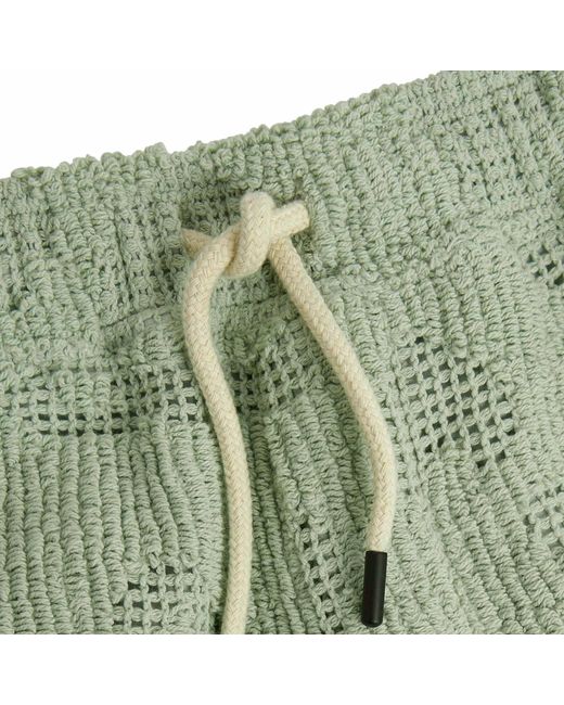 Oas Green Crochet Shorts for men