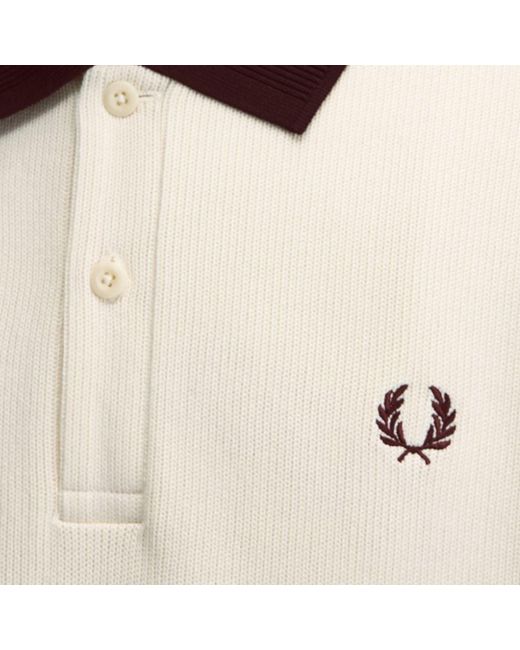 Fred Perry White Tipped Collared Sweatshirt for men
