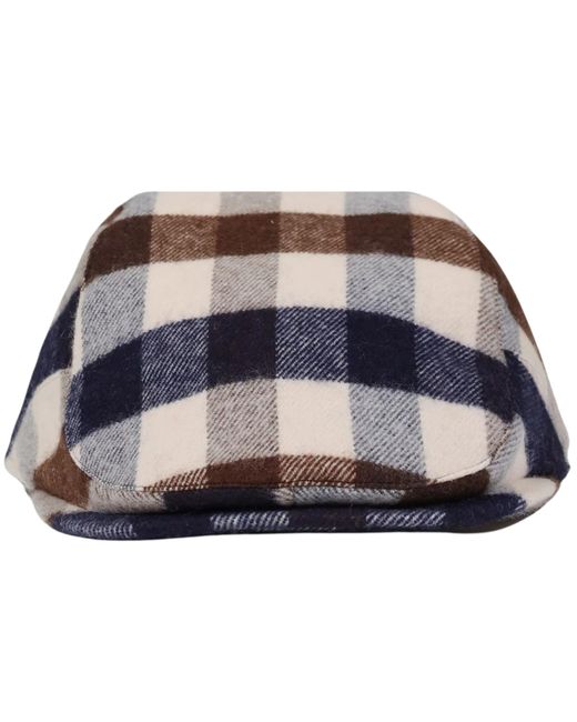 Aquascutum Blue Club Check Flat Cap for men