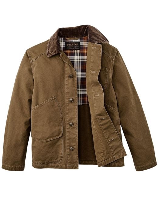 Filson Green Canvas Outfitter Jacket for men