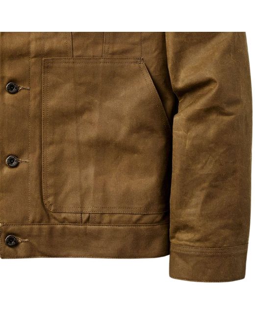 Filson Brown Tin Cloth Short Lined Cruiser Jacket for men