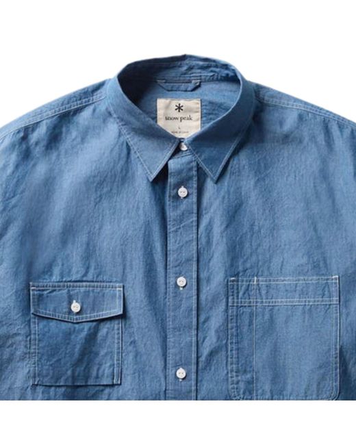 Snow Peak Blue Chambray Work Shirt for men
