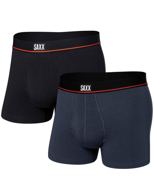Saxx Underwear Co. Black 2 Pack Non Stop Stretch Cotton Boxers for men