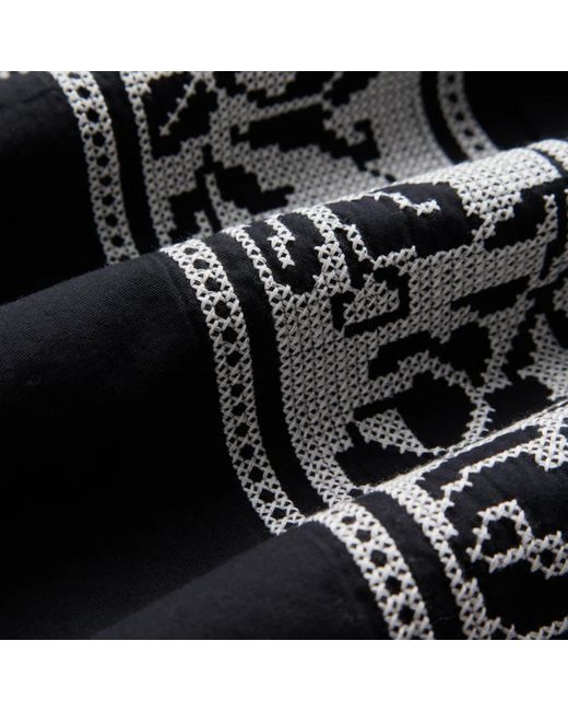 Portuguese Flannel Black Cross Stich Shirt for men