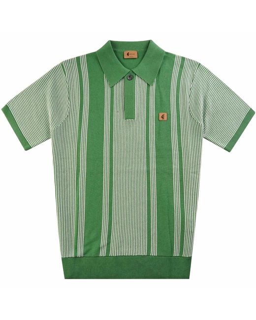 Gabicci Green Dante Knitted Polo Shirt for men