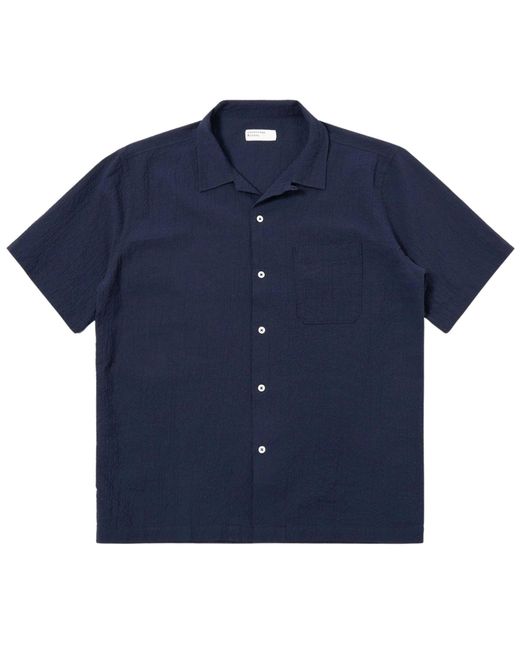 Universal Works Blue Seersucker Road Shirt for men