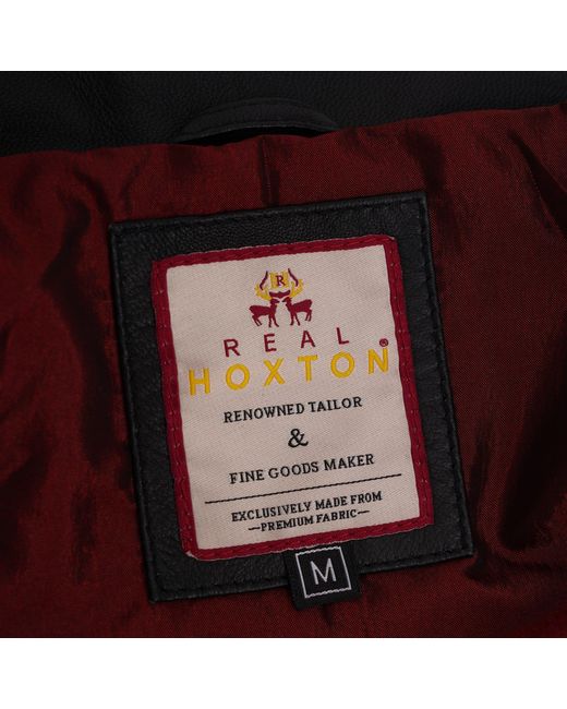 real hoxton Black Leather Gab Jacket for men