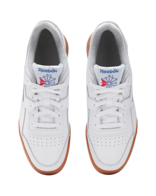 Reebok White Workout Plus Shoes for men