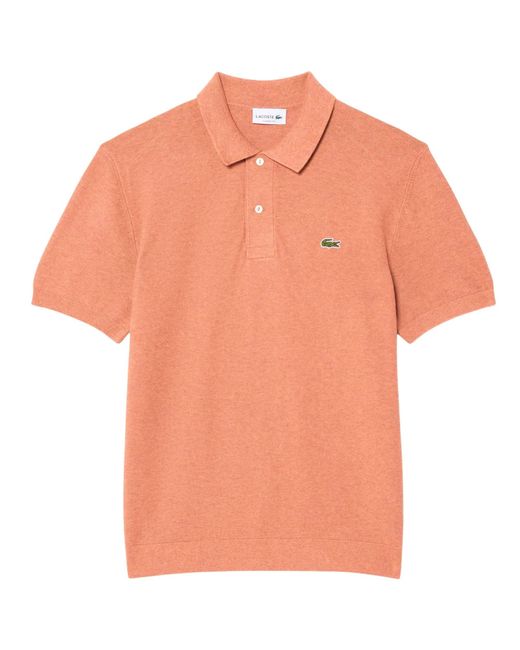 Lacoste Orange Knitted Polo Shirt for men