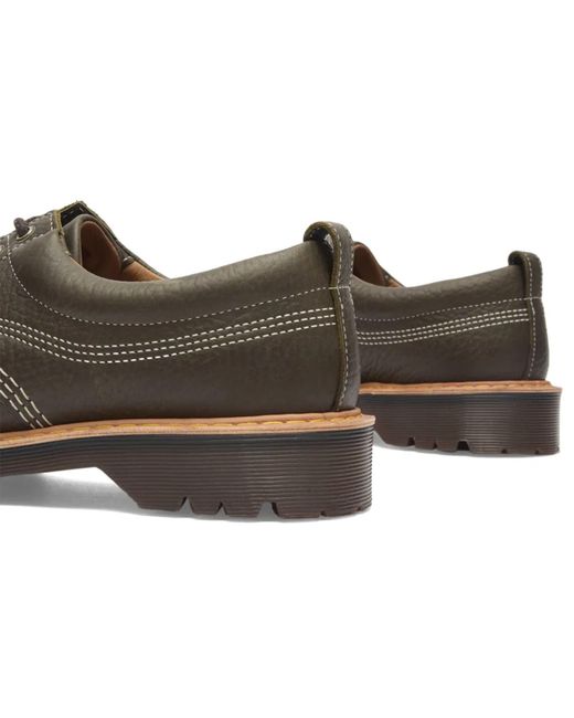 Dr. Martens Brown Lowell Wild Grain Leather Moc Toe for men