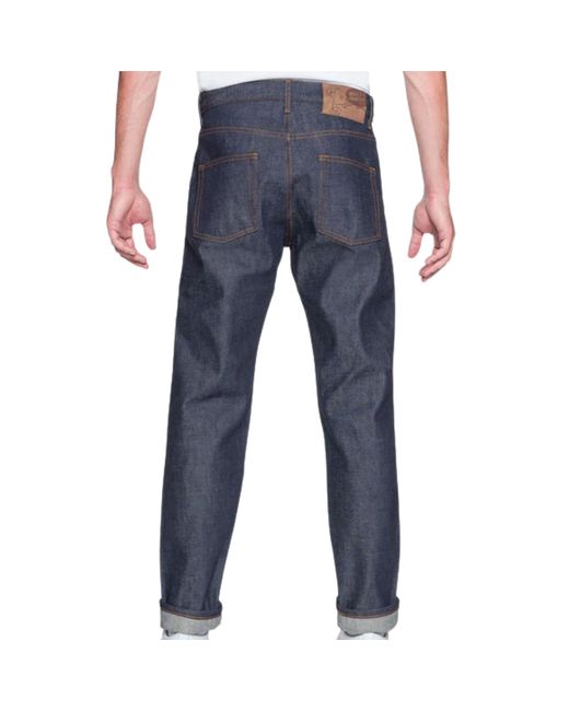 Naked & Famous Blue Weird Guy Dirty Fade Denim Jeans for men