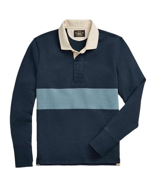 RRL Blue Rugby Shirt for men