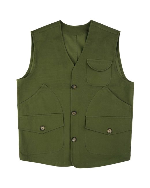 real hoxton Green Utility Vest for men