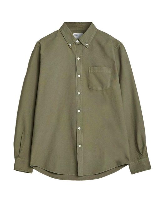 COLORFUL STANDARD Green Organic Button Down Shirt for men