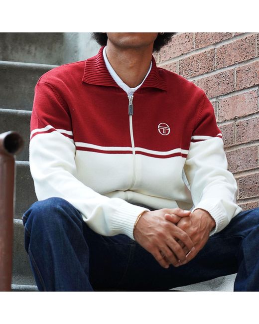Sergio Tacchini x Stuarts Red X Stuarts Donato Knitted Track Top for men
