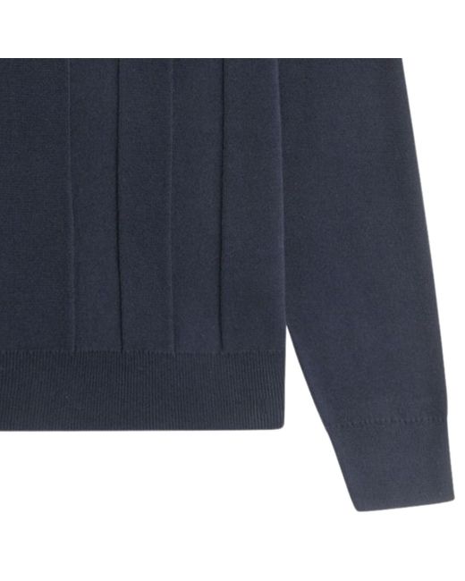 Fred Perry Blue Tonal Stripe Knitted Shirt for men