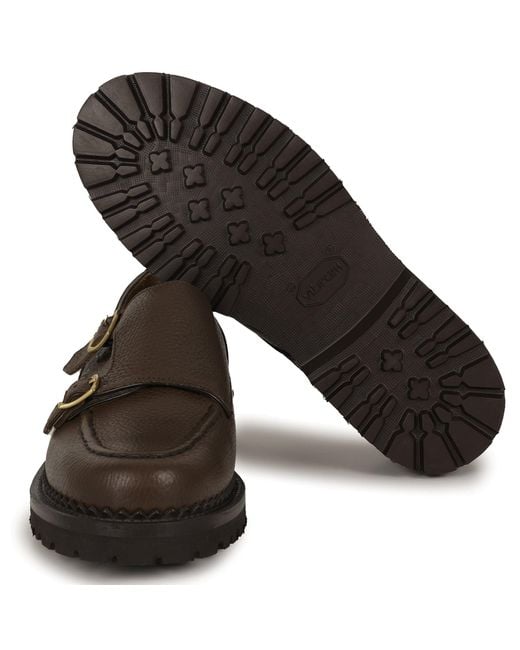 Yuketen Brown Double Monk Strap for men