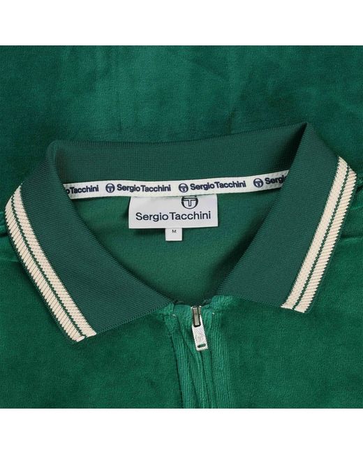 Sergio Tacchini Green Primo Velour Polo Shirt for men