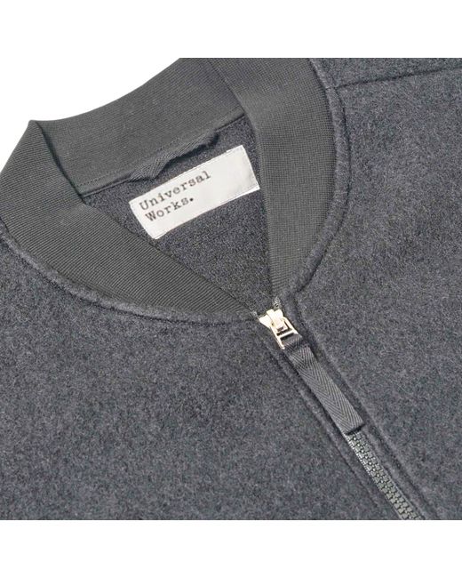 Universal Works Gray Zip Waistcoat Wool Fleece for men