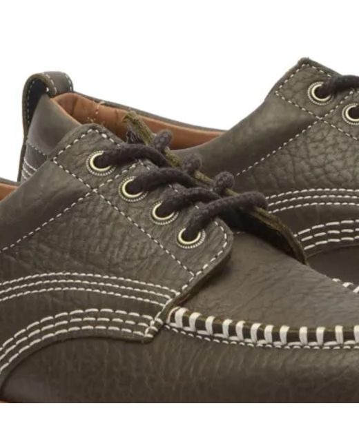 Dr. Martens Brown Lowell Wild Grain Leather Moc Toe for men