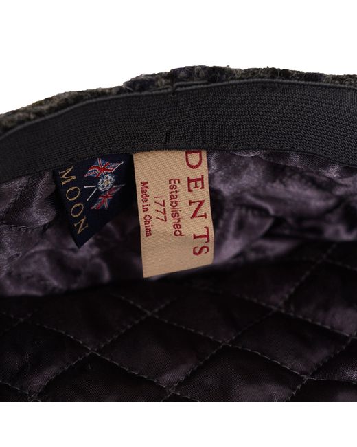 Dents Gray Moon Dogtooth Flat Cap for men