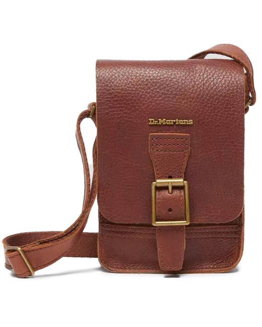 Dr. Martens Red Dr Martens Ambassador Leather Reporter Bag for men