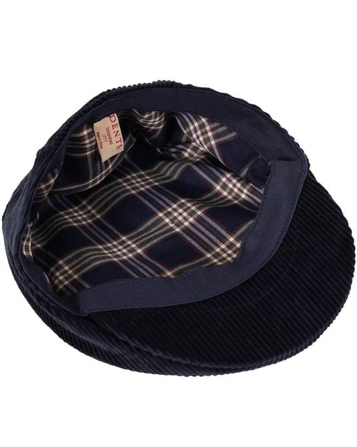 Dents Blue Corduroy Flat Cap for men