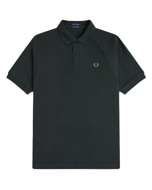 Fred Perry Black Waffle Stitch Knitted Shirt for men