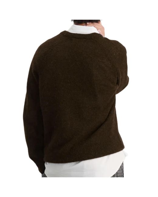 Universal Works Brown Lyon Crew Alpaca Knit for men