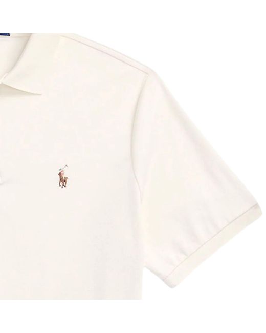 Polo Ralph Lauren White Custom Slim Fit Soft Cotton Polo Shirt for men