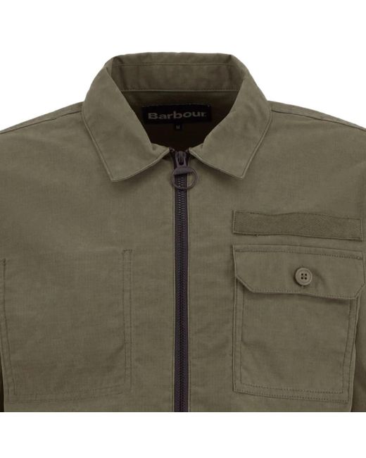Barbour Green Crail Wax Ripstop Overshirt for men