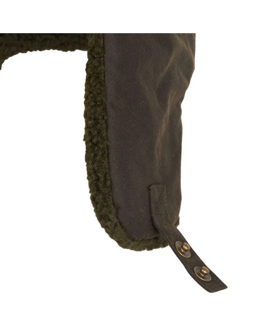 Barbour Green Morar Waxed Trapper Hat for men