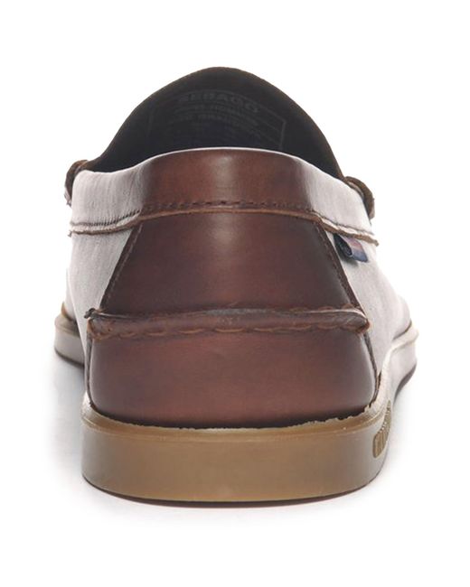 Sebago Brown Dolphin Waxed Leather Loafer for men