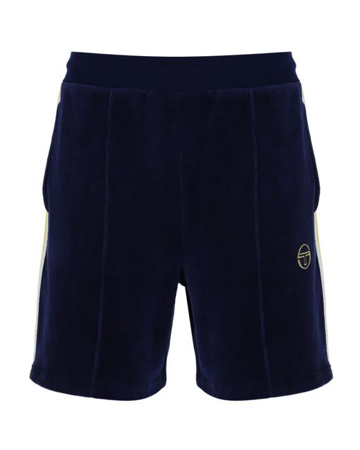 Sergio Tacchini Blue Monte Velour Shorts for men