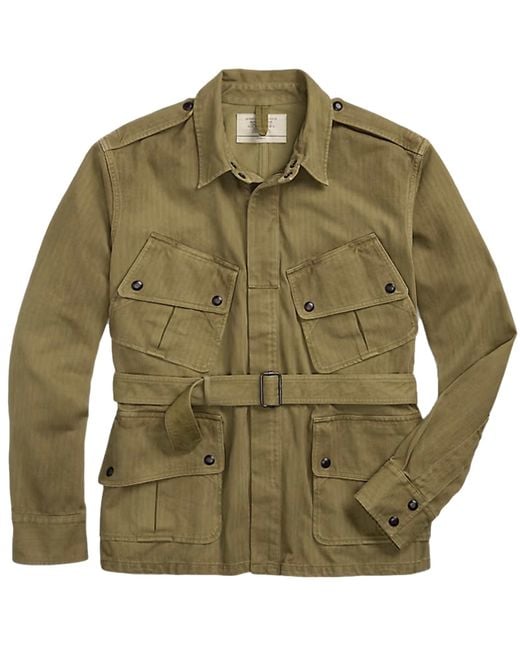 RRL Green Herringbone Twill Jacket for men