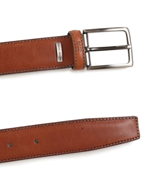 Miguel Bellido Belts Brown Miguel Bellido Leather Grain Belt for men